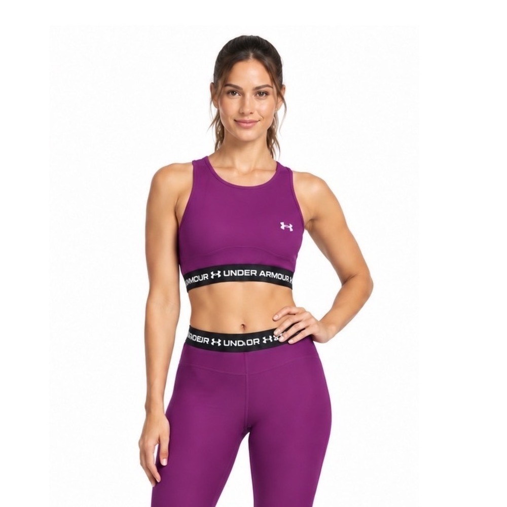 Under Armour HeatGear High Neck Crop Tank Purple XL 6011110 Sporty 110-42